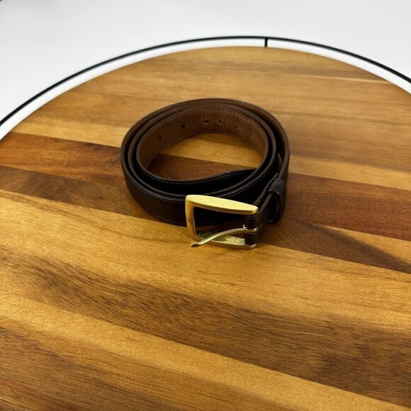 Allen Edmonds Brown Belt Brass Buckle Size 95|38 - Picture 8 of 16